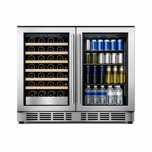 Allavino 30 inch built-in dual zone wine and beverage center stainless steel