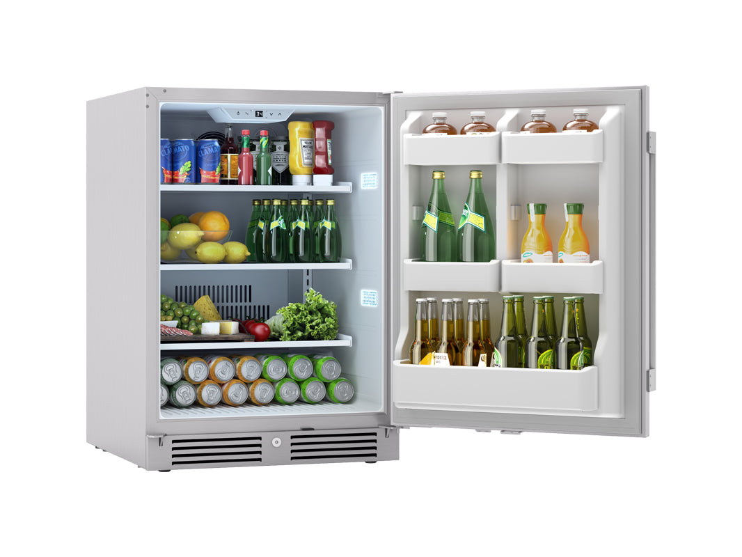 Zephyr 24 inch built-in outdoor refrigerator stainless steel