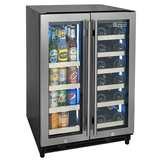 Allavino 24 inch built-in stainless steel beverage center