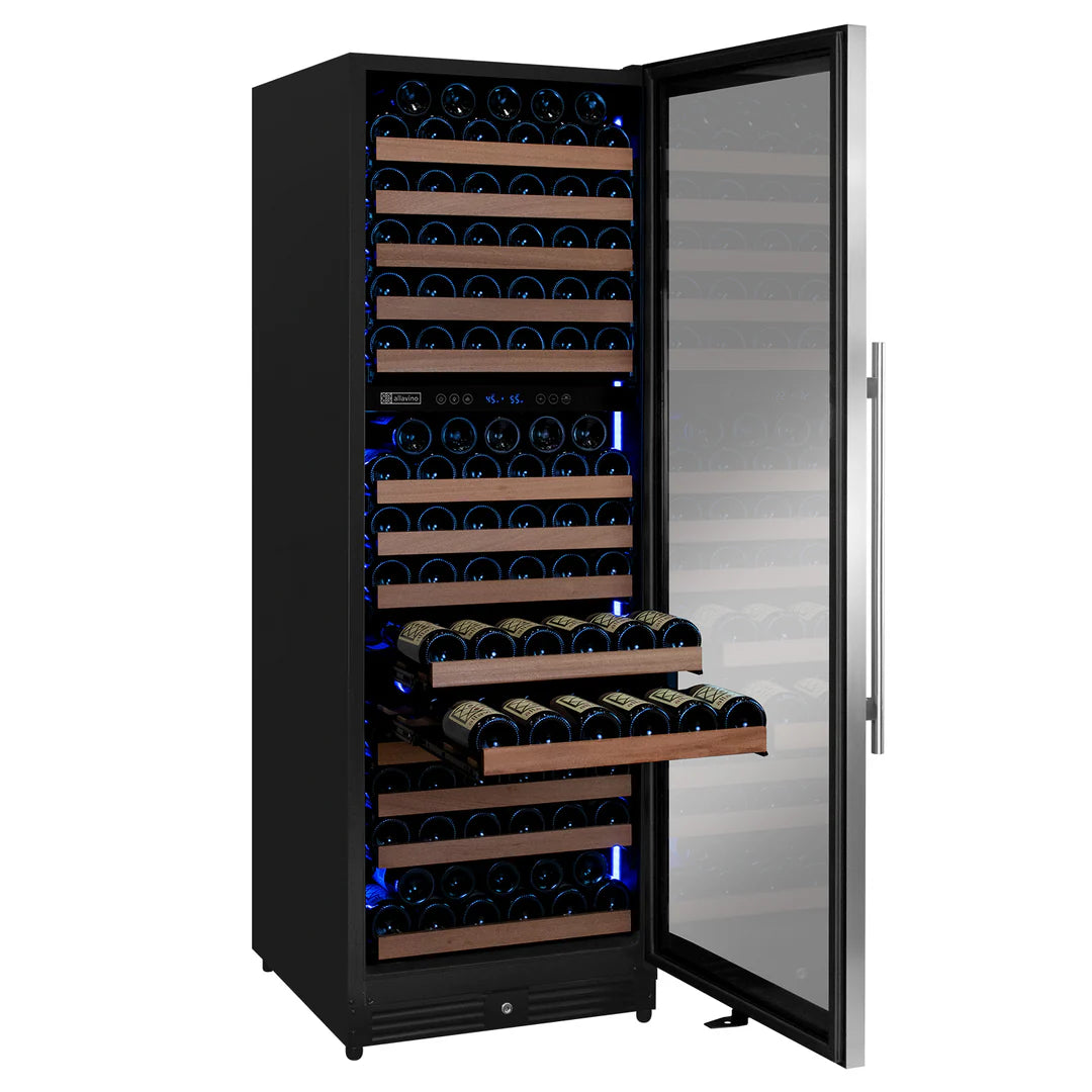 Allavino Reserva Series 172 Bottle Built-In Dual Zone Wine Refrigerator stainless steel front
