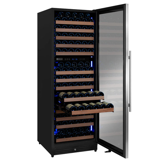 Allavino Reserva Series 172 Bottle Built-In Dual Zone Wine Refrigerator stainless steel front
